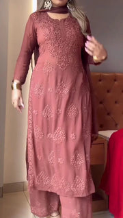 Party Wear Look pure georgette Top Plazzo set